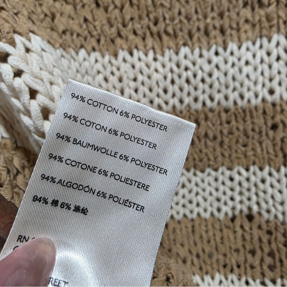 Free People Women's Wave After Wave Loopy Knit Sleeveless Sweater Sz M Tan Cream - Picture 12 of 13
